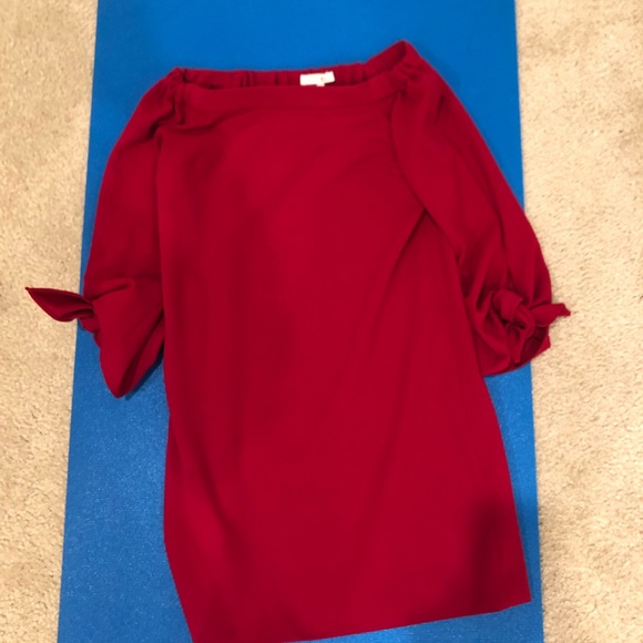 Tibi off shoulder dress red size 0 - Picture 2 of 5